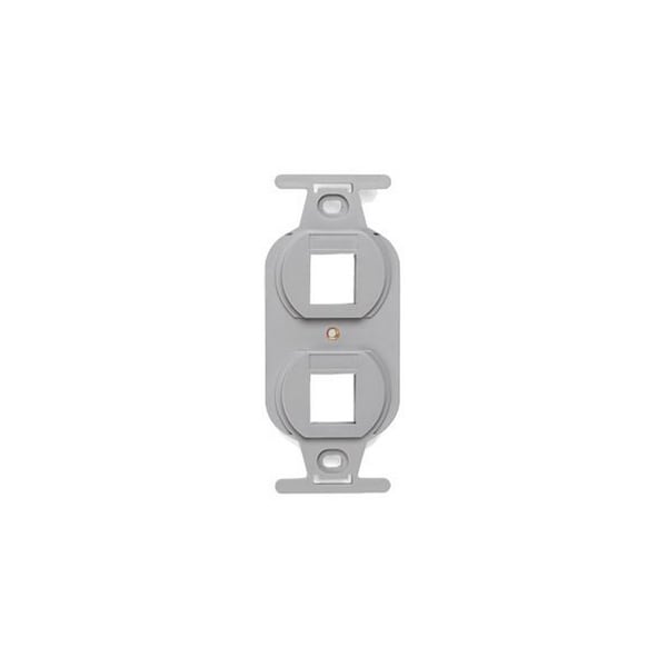 Leviton 2-Port Flush Mount Unloaded, Single Gang Quickport 106, Grey 41087-2GP - main